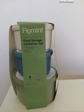 Mint Figmint Stacking Food Storage Set in Green, Blue, Cream